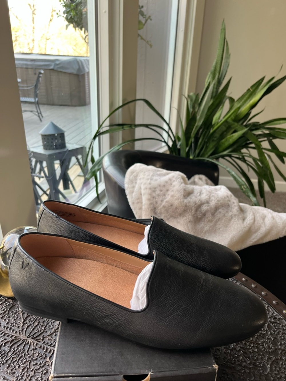 VIONIC WILLA II SLIP ON LEATHER FLATS IN BLACK 11 W WIDE - Picture 4 of 8